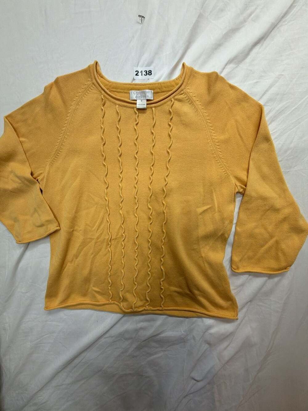 Christopher & Banks Sweater Size S Yellow Cotton Knit Top